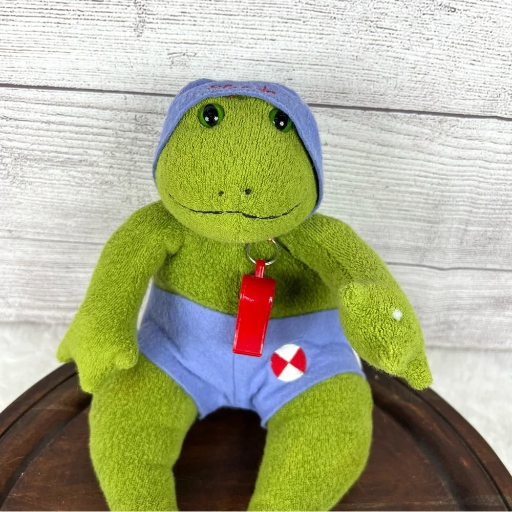 Vintage Bunnies By The Bay Speedo Frog Plush Toy Swimming